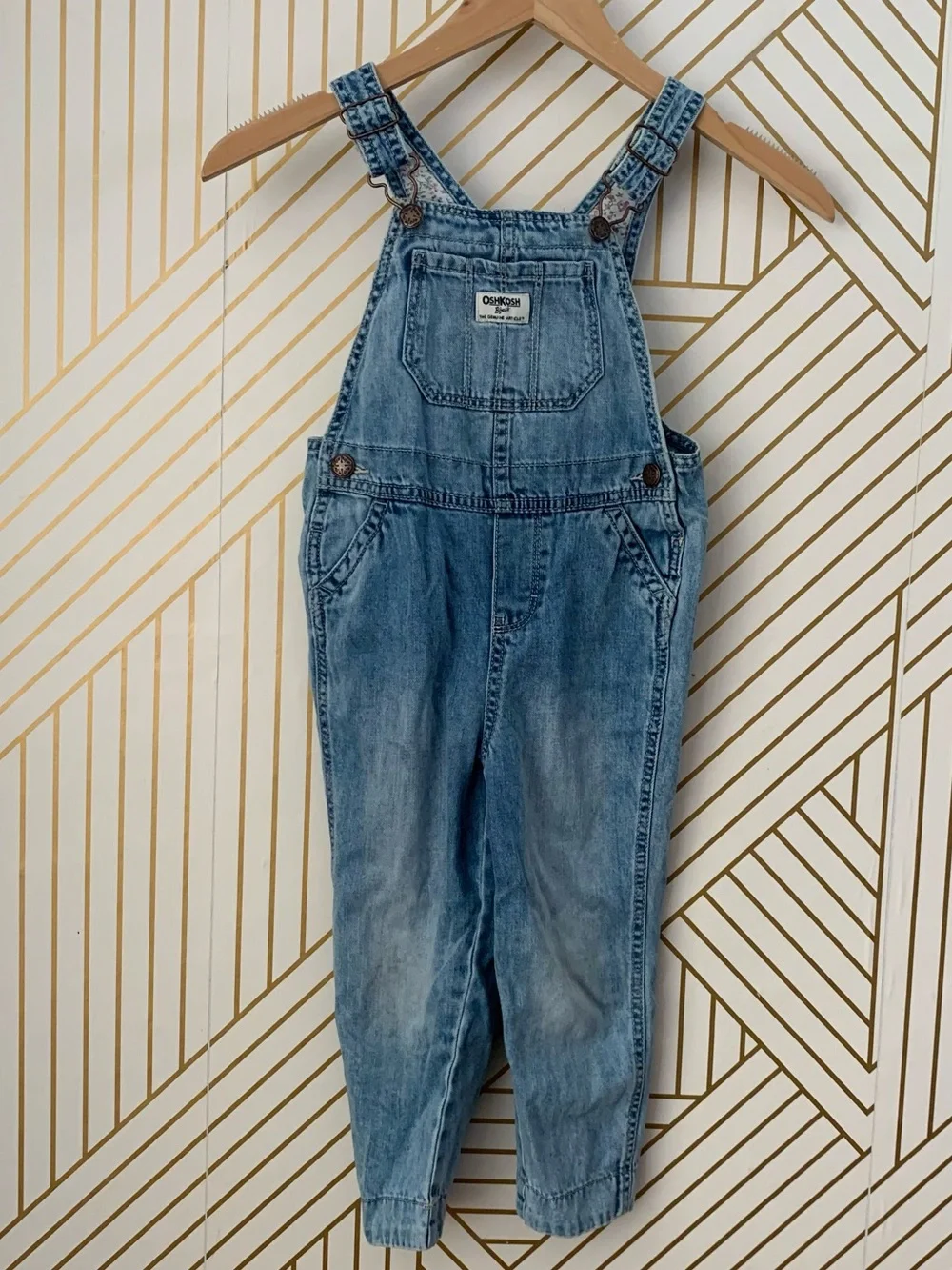 OshKosh B'gosh vintage 100% Cotton  Vestbak Overall Denim Jeans overalls 4T